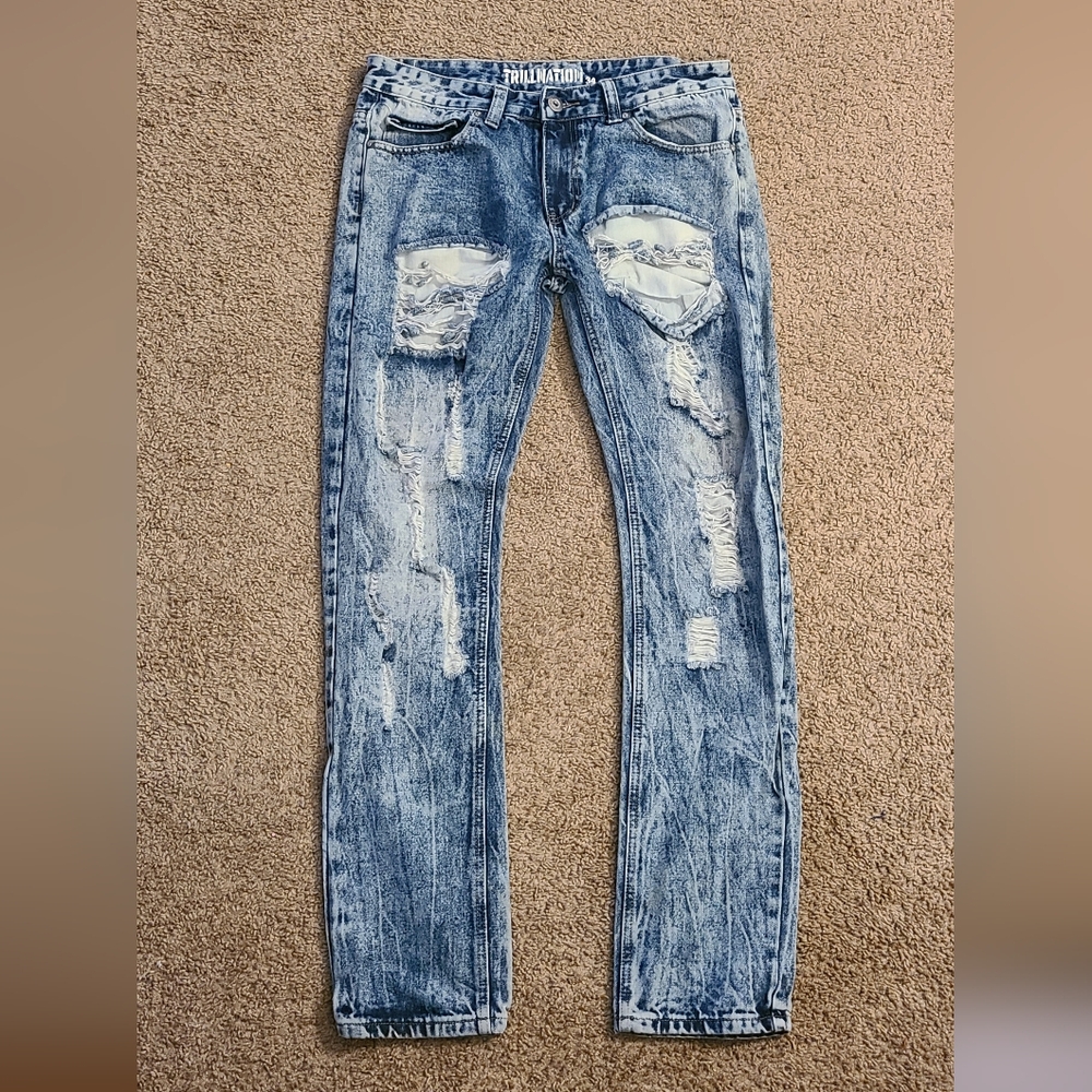 Mens Trillnation ripped jeans, size 34